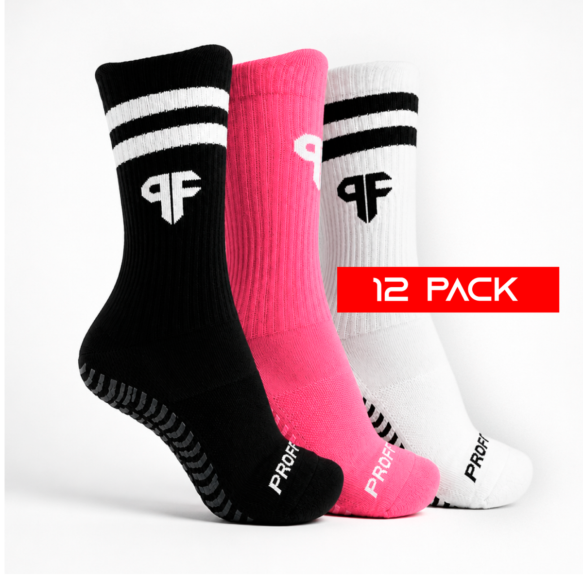 12 Pack de calcetas con antiderrapantes combinado