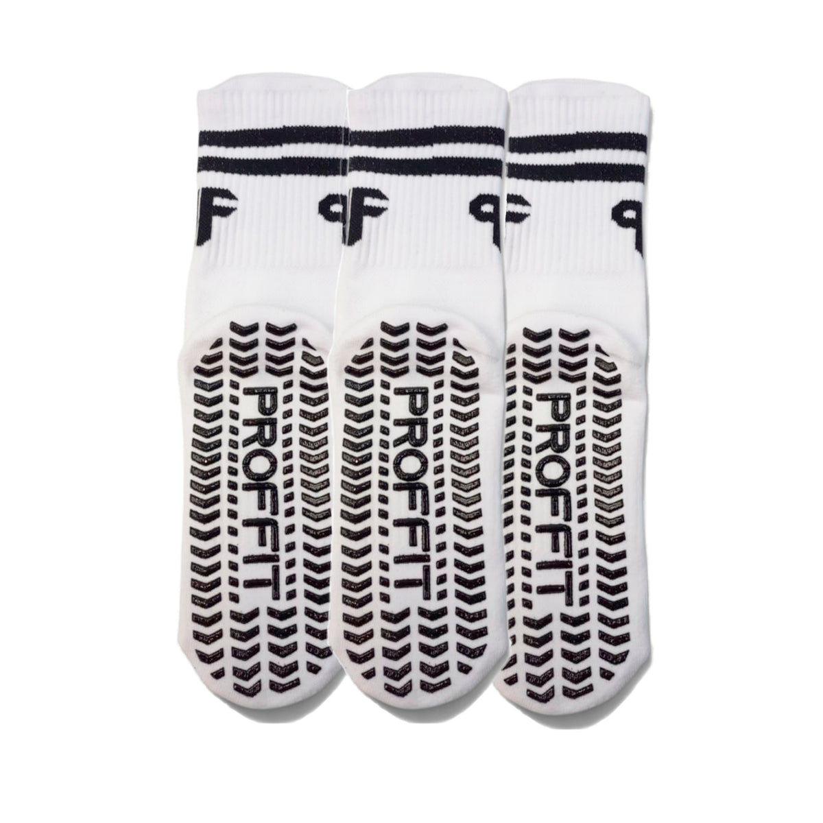 3 Pack de calcetas blancas con antiderrapantes