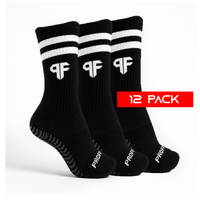 12 Pack de calcetas con antiderrapantes negro