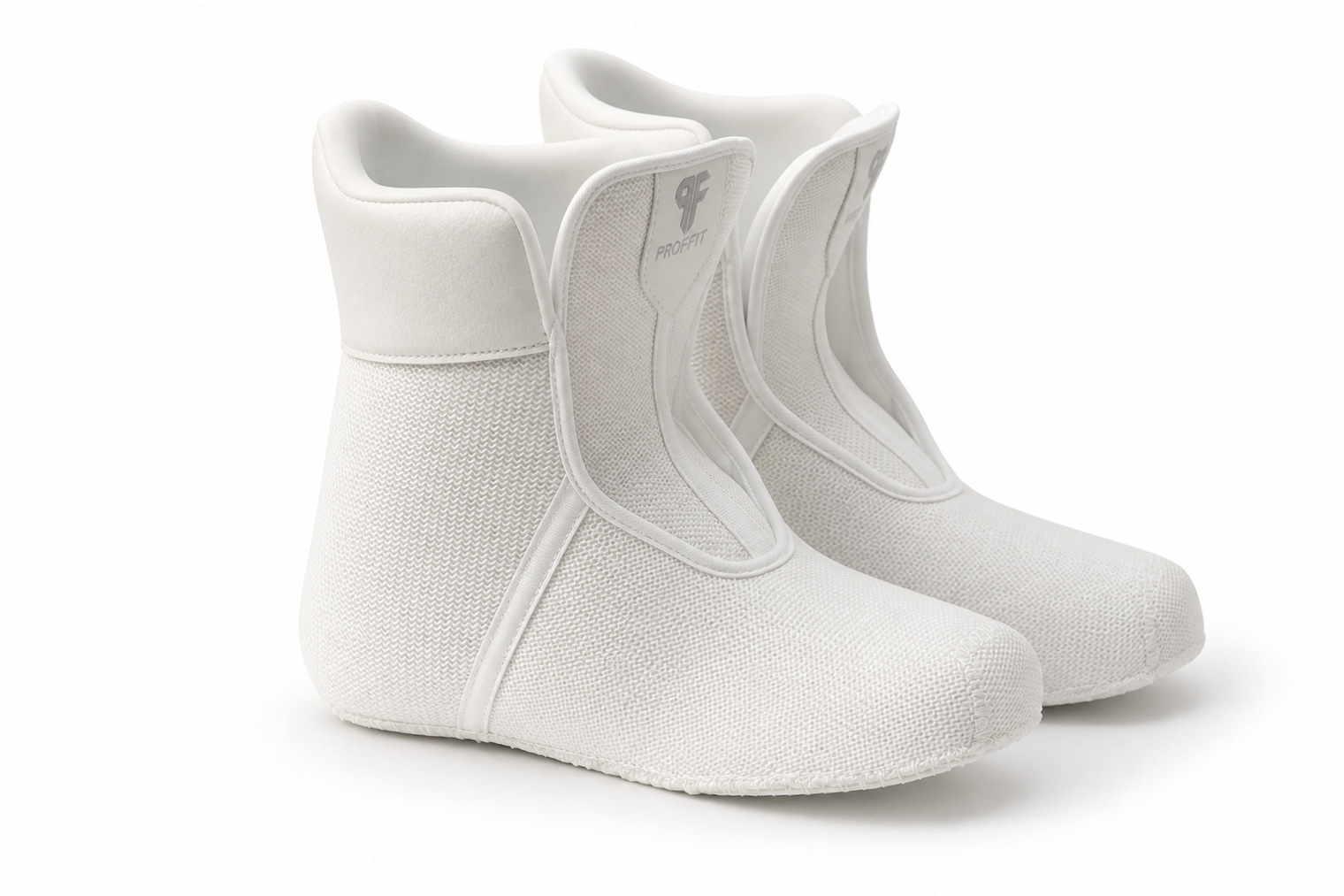 Botines para botas de salto blanco