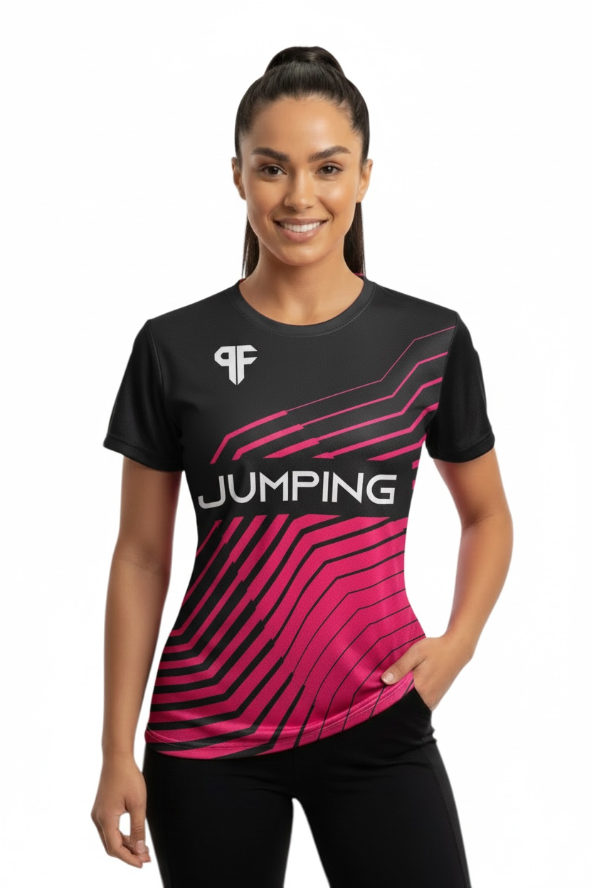 Jersey Jumping Rosa y negro Mujer