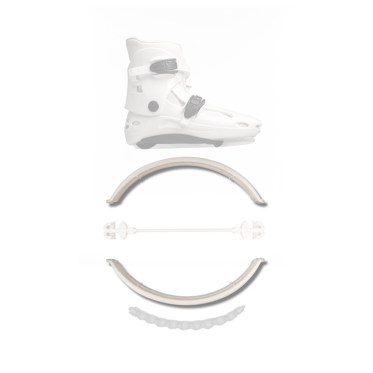 Par de arcos blancos para botas de salto fitness