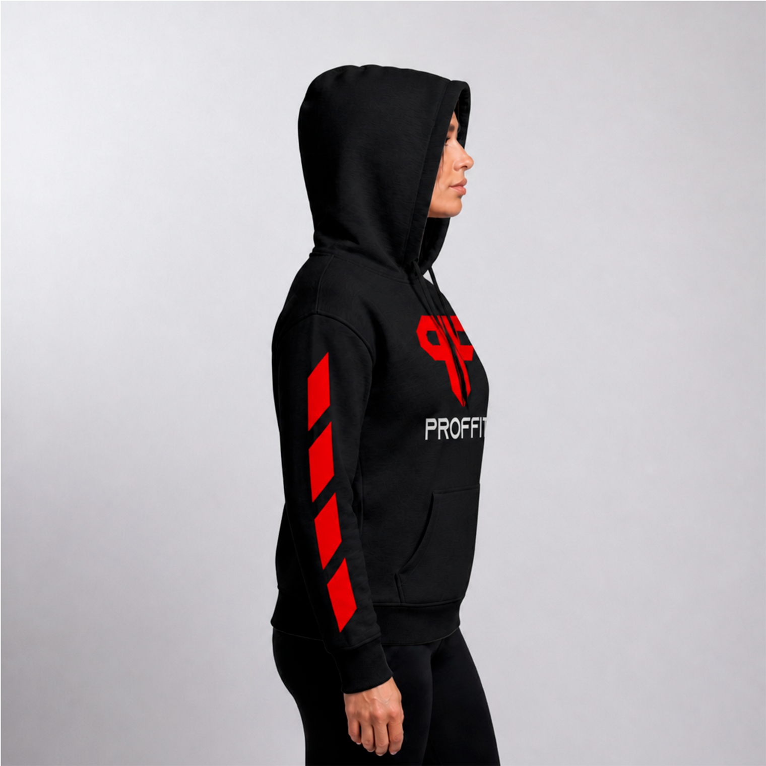 Sudadera Proffit Negro/Rojo Mujer