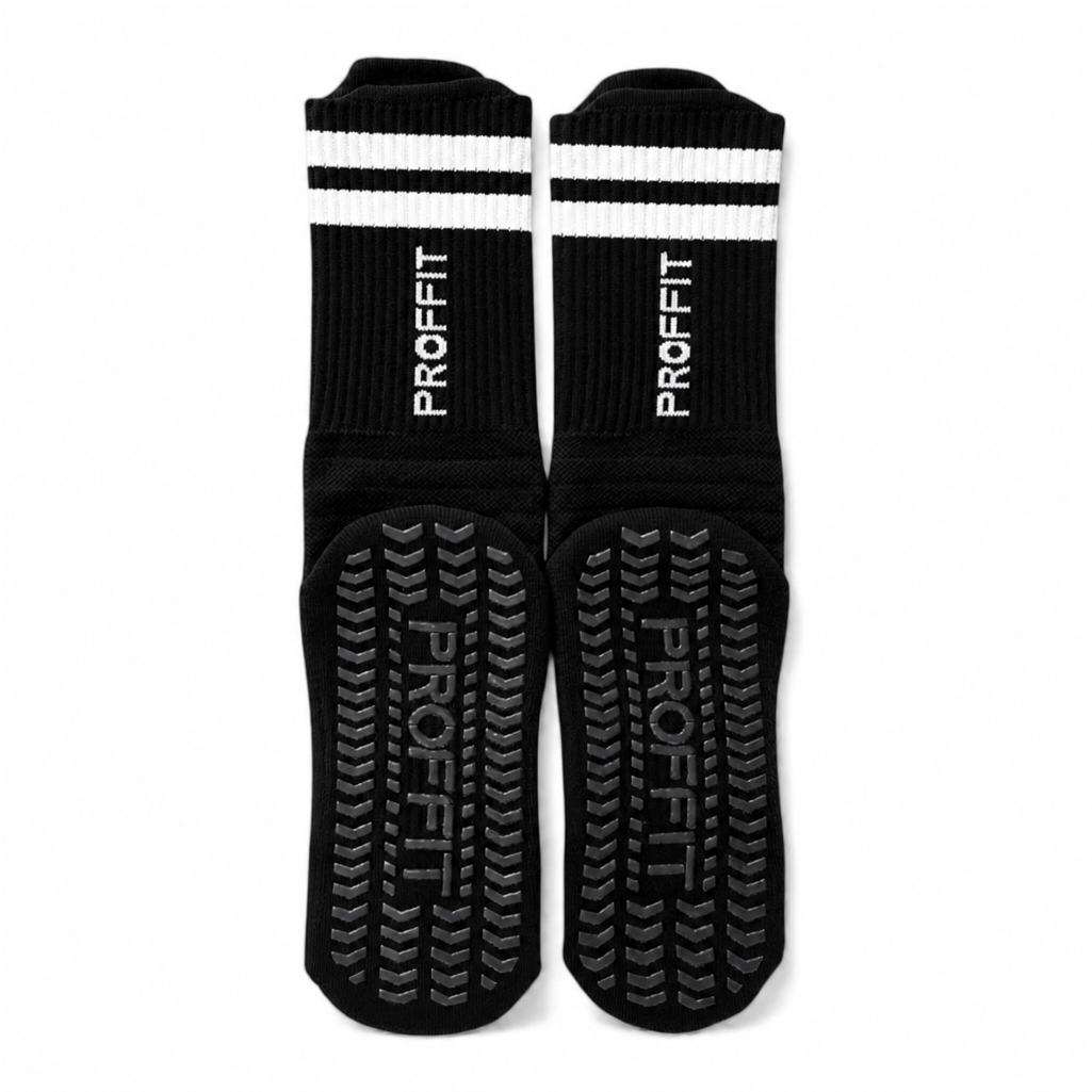 12 Pack de calcetas con antiderrapantes negro