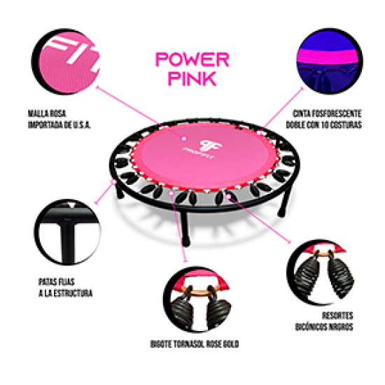 Trampolín Power Pink Patas Fijas