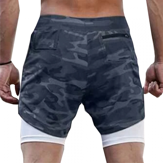 SHORT CON LICRA PROFFIT CABALLERO GRIS MILITAR.