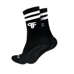 12 Pares de calcetas negras con antiderrapante.